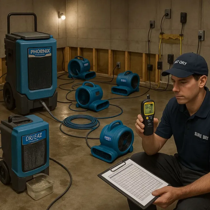 Structural Drying and Dehumidification process in Pleasanton, KS